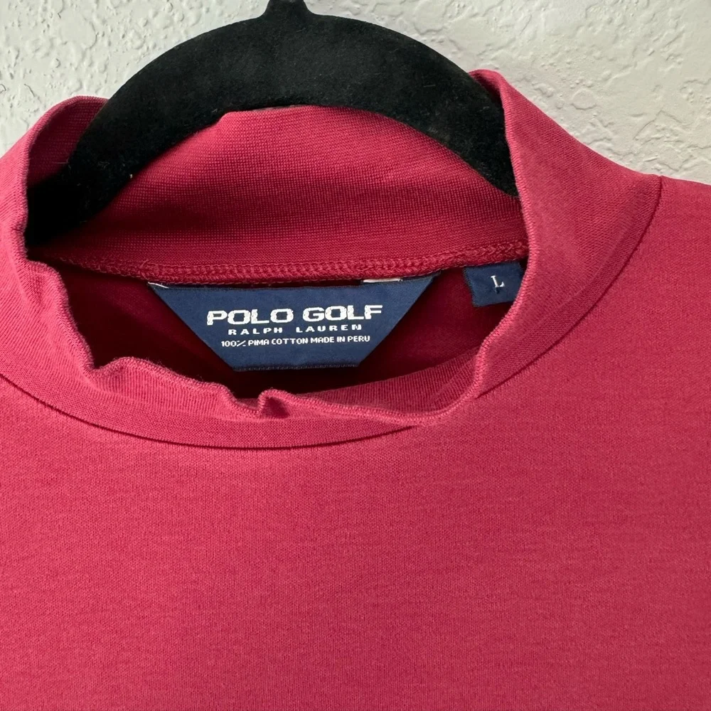 Polo Golf Ralph Lauren Men’s Large Dark Red  Pima Cotton‎ Mock Neck Outdoor